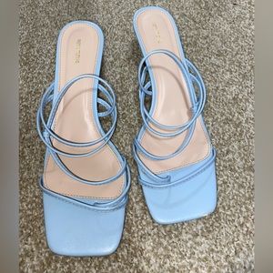 Light Blue Mule Heels